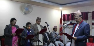 वाग्मती प्रदेशका नवनियुक्त मन्त्री र राजयमन्त्रीद्वारा शपथग्रहण