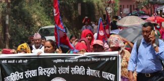 पाल्पामा लघुवित्त वित्तीय संस्थाको ज्यादतीविरुद्ध प्रदर्शन