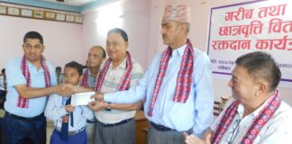 पश्चिमाञ्चल यातायात व्यवसायी समितिद्धारा १९ जना विद्यार्थीलाई छात्रबृत्ति प्रदान