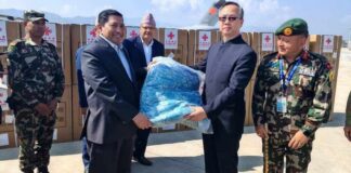 भूकम्प पीडितका लागि जुट्दै अन्तर्राष्ट्रिय सहयोग : चीनले बुझायो झण्डै ४० करोडको राहत सामाग्री