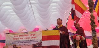 लुम्बिनीमा मौलिकता झल्किने नेपाल थेरवाद विहार उद्घाटन