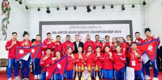 नेपाल दक्षिण एसियाली करातेमा ६२ पदकसहित टिम च्याम्पियन