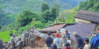 रामेछापको लेखर्कमा पहिरो : ६ जनाको शव फेला, ४ जना बेपत्ता
