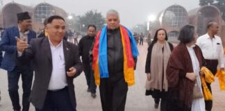 श्रीलंकन पूर्वराष्ट्रपती विक्रमासिंघे लुम्बिनी भ्रमणमा