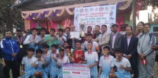 दाेस्राे मेयर कप अन्तर विद्यालय फुटबल : छात्र तर्फकाे उपाधि स्कलर्स हाेमलाई