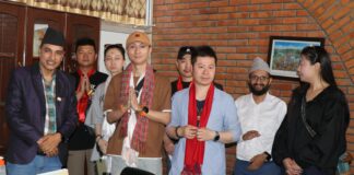 चिनियाँ कलाकारहरूकाे टोली लुम्बिनी भ्रमणमा