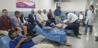 विश्व स्वास्थ्य दिवसकाे अवसरमा बुटवल हस्पिटल प्रा लिद्धारा ६४ युनिट रक्तदान