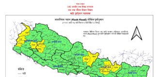 आज काठमाडौँसहित ३८ जिल्लामा आकस्मिक बाढीको सम्भावना