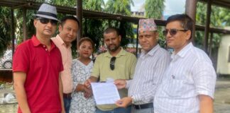 नेपाली कांग्रेस रूपन्देही क्षेत्र नं-२ द्वारा आम नागरिकलाई अनुभुति हुनेगरी सुरक्षा व्यवस्थाको माग गर्दै ज्ञापनपत्र पेस