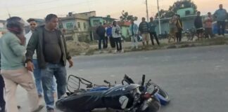 रूपन्देहीमा बसको ठक्करबाट माेटरसाइकल चालकको मृत्यु
