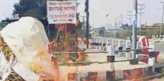 नवलपरासीमा प्रधानमन्त्री कार्कीकाे पुत्ला दहन !