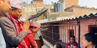 बुटवलको सबैभन्दा ठूलो वडा नं ११ काे वुद्वनगरमा कांग्रेसको घरदैलो : एमालेको पकड मानिएकाे वडाका मतदाताहरूले दिए चुन्न पौडेललाई जितको शुभकामना