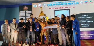 “मिस्टर रामापिथेकस” शारीरिक सुगठन प्रतियोगिताकाे उपाधि क्षितिज थापालाई