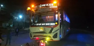 रुपन्देहीको देवदहमा बसको ठक्करबाट एकजनाको मृत्यु, एक घाइते