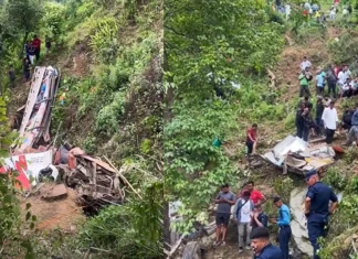 काभ्रेकाे नमोबुद्धमा बस दुर्घटना : ८ जनाको मृत्यु, १५ घाइते