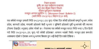 गण्डकी र लुम्बिनी प्रदेशसम्म आइपुग्यो मनसुन