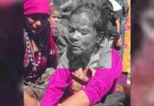 प्रेसर कुकर पड्किँदा एक महिला घाइते