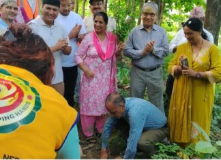 पहिराेग्रस्त बुटवलको ज्याेतिनगर क्षेत्रमा बृहत बृक्षाराेपण