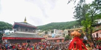 अंग्रेज फाैजलाई हराएको सम्झनामा पाल्पाकाे तानसेनमा निकालियाे भगवती रथजात्रा