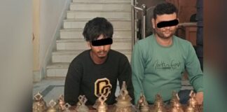 मन्दिरबाट चोरिएका घन्टी भाँडा पसलबाट बरामद , तीनजना पक्राउ